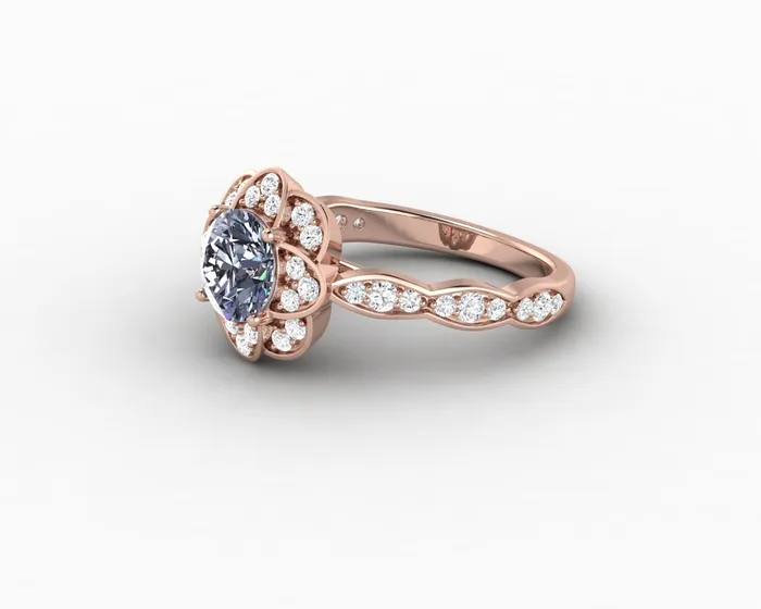 Rings Sapheena Jewelry Vivienne 125 Ct Round Cut Grey Moissanite Engagement Ring