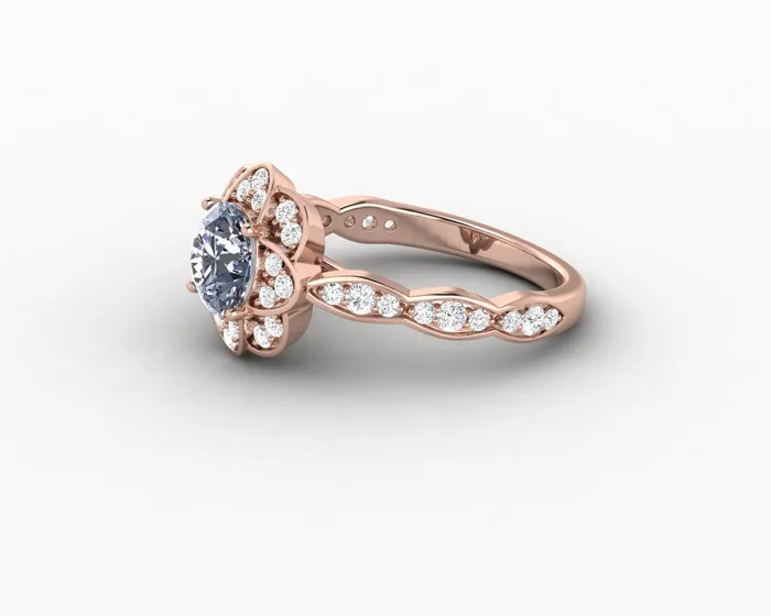 Rings Sapheena Jewelry Vivienne 125 Ct Round Cut Grey Moissanite Engagement Ring