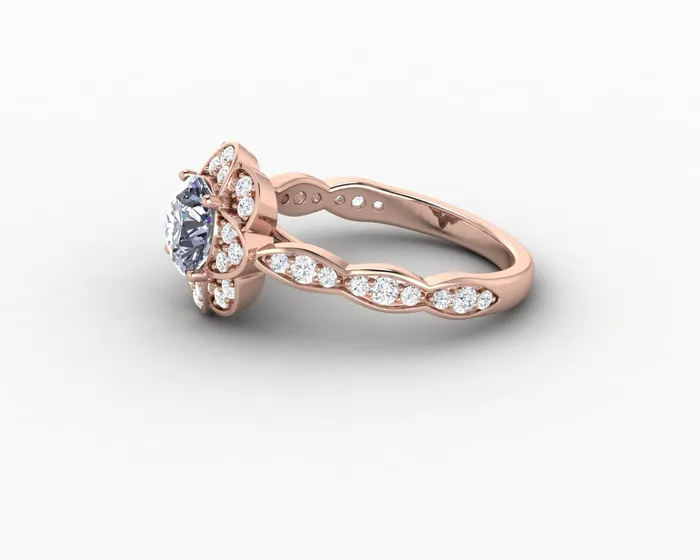 Rings Sapheena Jewelry Vivienne 125 Ct Round Cut Grey Moissanite Engagement Ring