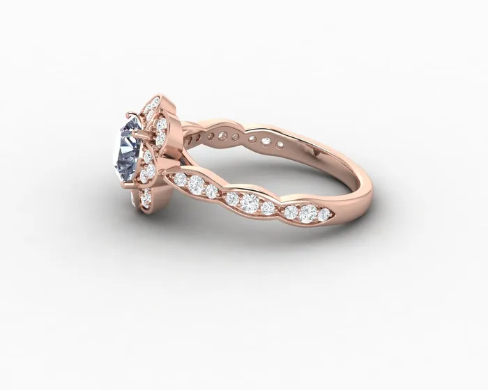 Rings Sapheena Jewelry Vivienne 125 Ct Round Cut Grey Moissanite Engagement Ring