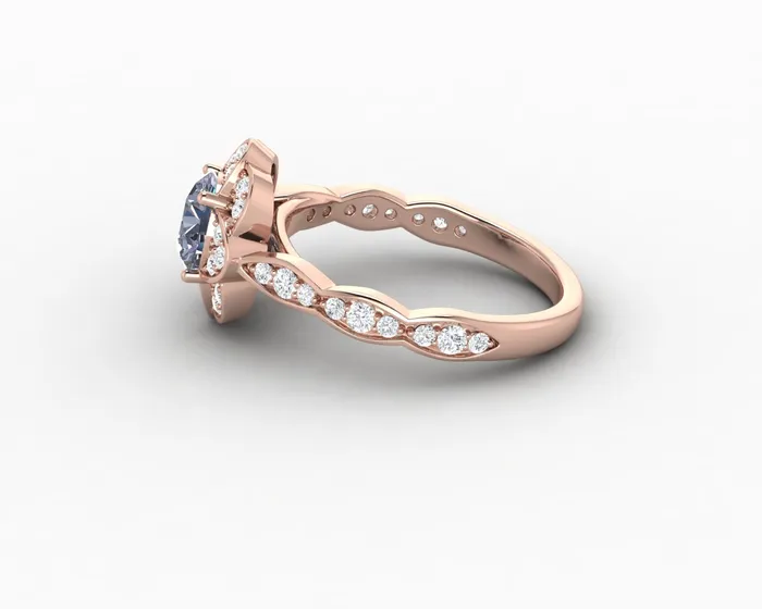 Rings Sapheena Jewelry Vivienne 125 Ct Round Cut Grey Moissanite Engagement Ring
