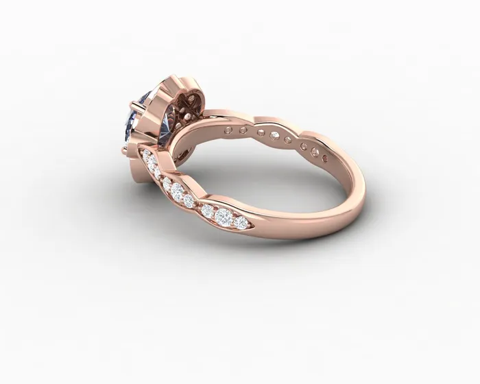 Rings Sapheena Jewelry Vivienne 125 Ct Round Cut Grey Moissanite Engagement Ring