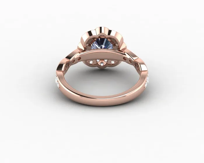 Rings Sapheena Jewelry Vivienne 125 Ct Round Cut Grey Moissanite Engagement Ring