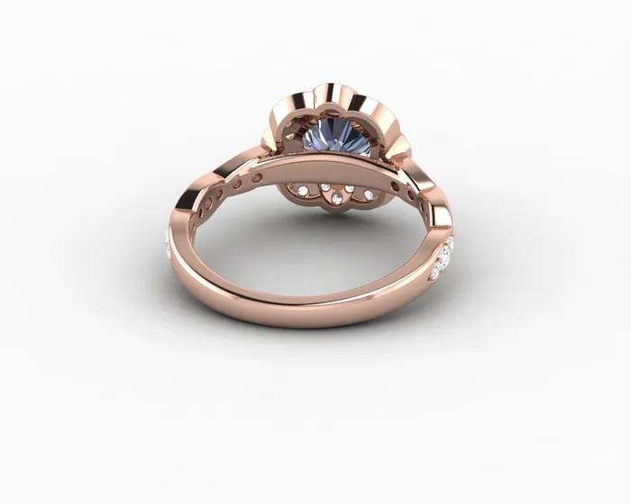 Rings Sapheena Jewelry Vivienne 125 Ct Round Cut Grey Moissanite Engagement Ring