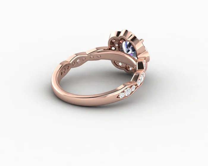 Rings Sapheena Jewelry Vivienne 125 Ct Round Cut Grey Moissanite Engagement Ring