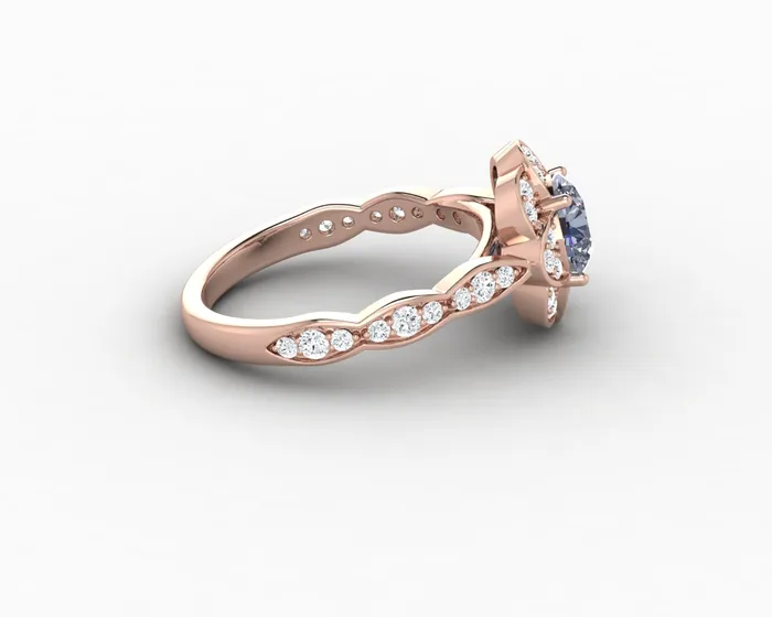 Rings Sapheena Jewelry Vivienne 125 Ct Round Cut Grey Moissanite Engagement Ring