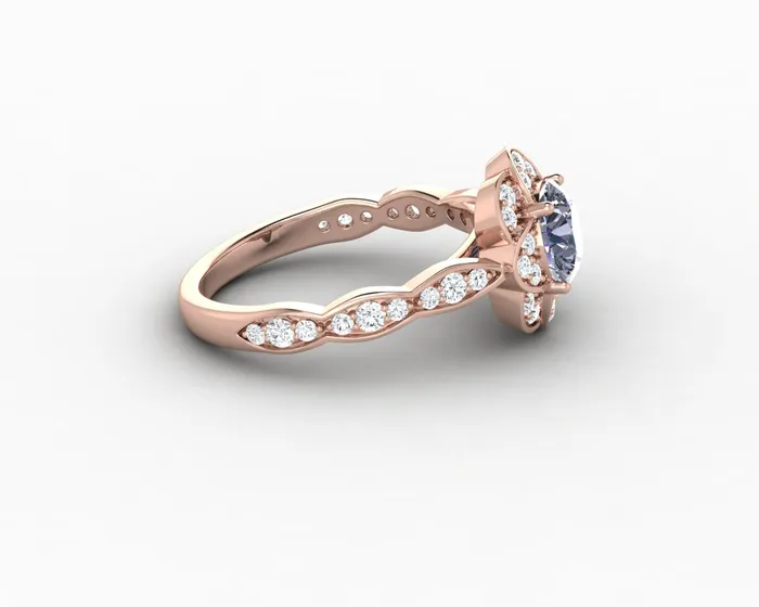 Rings Sapheena Jewelry Vivienne 125 Ct Round Cut Grey Moissanite Engagement Ring
