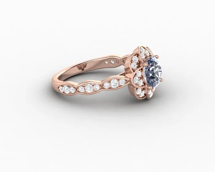 Rings Sapheena Jewelry Vivienne 125 Ct Round Cut Grey Moissanite Engagement Ring