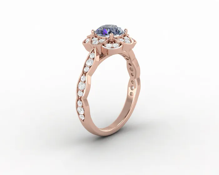 Rings Sapheena Jewelry Vivienne 125 Ct Round Cut Grey Moissanite Engagement Ring