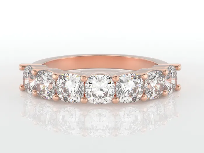 Sapheena Jewelry Rings Ivy 20 Ct Cushion Cut Half Eternity Wedding Band