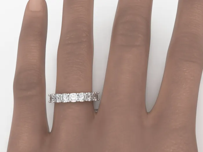 Sapheena Jewelry Rings Ivy 20 Ct Cushion Cut Half Eternity Wedding Band