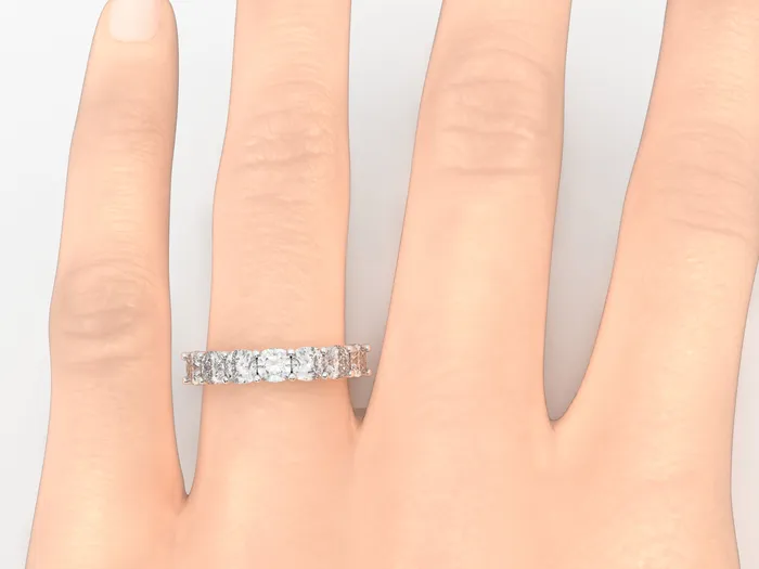 Sapheena Jewelry Rings Ivy 20 Ct Cushion Cut Half Eternity Wedding Band