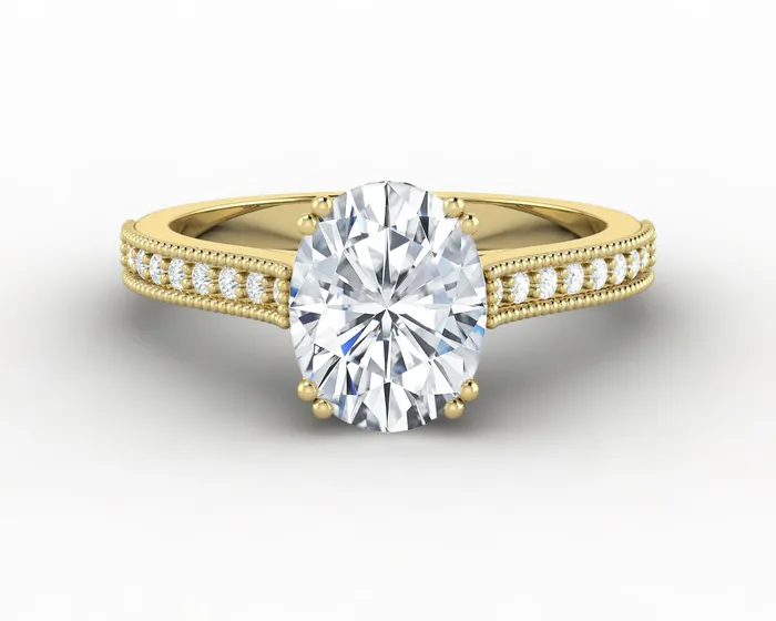 Sapheena Jewelry Rings Thea 15 Ct Solitaire Oval Cut Engagement Ring With Side Stones Sapheena Jewelry Rings Thea 15 Ct Solitaire Oval Cut Engagement Ring With Side Stones