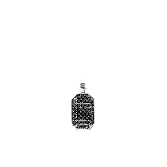Sethi Couture Charm Necklaces Black Diamond Pav Large Tag Charm