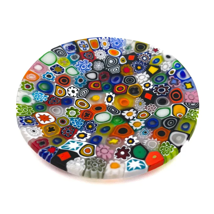 Stunning Murano Round Decorative Plate with Murrine Made in Italy Ragazzi C Rings Stunning Murano Round Decorative Plate with Murrine Made in Italy Ragazzi C Rings