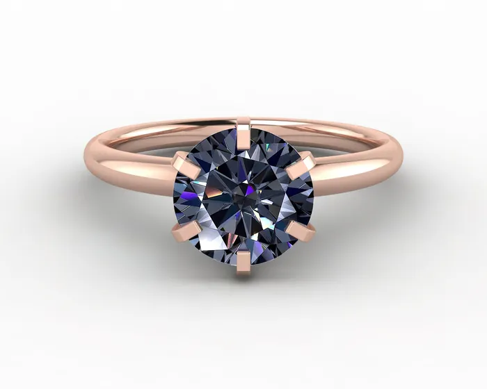 Vega 20 Ct Solitaire Round Cut Grey Moissanite Engagement Ring Sapheena Jewelry Rings