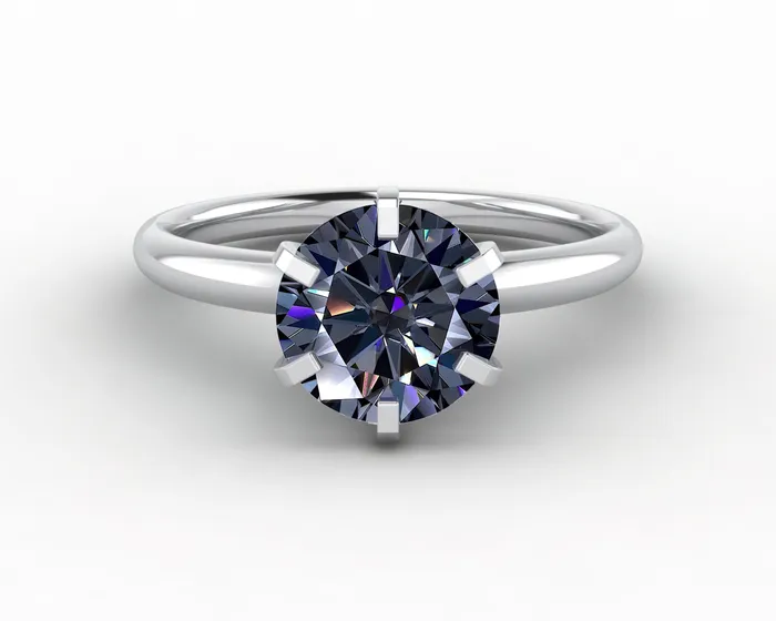 Vega 20 Ct Solitaire Round Cut Grey Moissanite Engagement Ring Sapheena Jewelry Rings