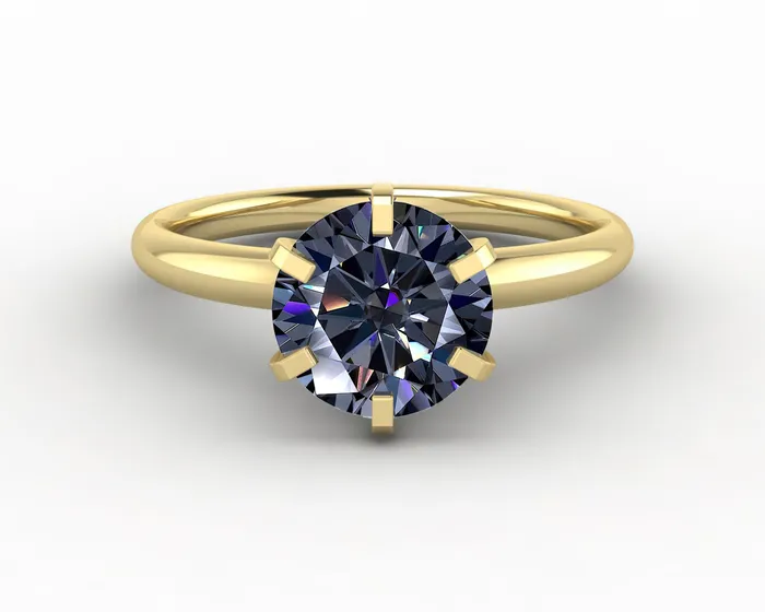Vega 20 Ct Solitaire Round Cut Grey Moissanite Engagement Ring Sapheena Jewelry Rings