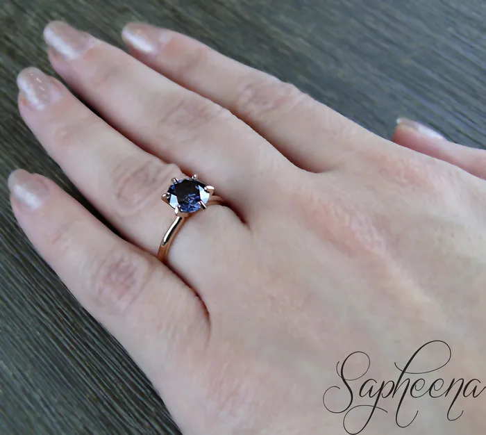 Vega 20 Ct Solitaire Round Cut Grey Moissanite Engagement Ring Sapheena Jewelry Rings
